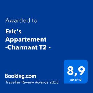 康博莱班Eric's Appartement -Charmant T2 -的给签约发货人发短信的电话的屏幕截图