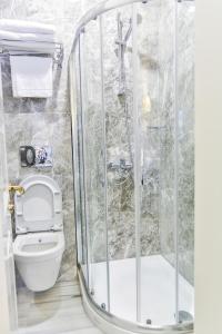 伊斯坦布尔HANENDE HOTEL的一间带卫生间和淋浴的浴室