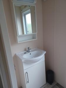 德科克斯多普Chalet duunzicht Texel的一间带水槽和镜子的浴室