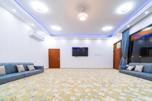 阿尔哈德COMFORT CHALET & APARTMENTS的大房间设有两张沙发和一台平面电视