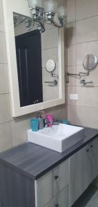 萨利纳斯Jade Aparts Salinas的浴室设有白色水槽和镜子