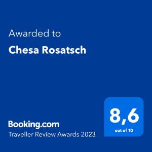 Chesa Rosatsch的证书、奖牌、标识或其他文件