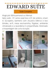 马瑙斯Edward Suíte Manaus 03的浴室不同图片的拼贴