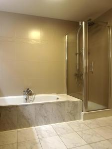 布兰肯贝赫Private House的带淋浴和浴缸的浴室