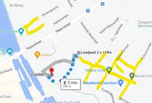 赞丹Boutique Hotel de Kade Zaandam-Amsterdam的带有谷歌地图的都柏林市中心地图