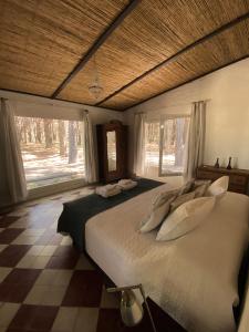 Colonia EstrellaChacra en Emprendimiento Tierra de Caballos的卧室设有一张带窗户的白色大床