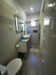 IstHoliday home ''Villa Galetta''的浴室配有卫生间、盥洗盆和淋浴。