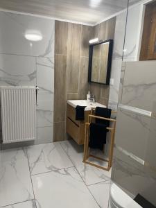 WallersParadis Du Nord的一间带水槽和镜子的浴室