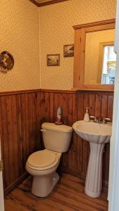 圣西蒙La Gentilhommière Motel et Suite A Vue sur Mer的一间带卫生间和水槽的浴室
