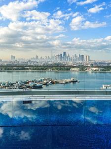 迪拜班达阿炎罗塔纳 - 迪拜河酒店的从大楼顶部可欣赏到城市美景