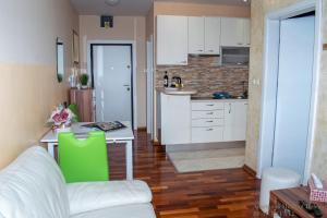 别洛瓦尔Apartment Heart of Bjelovar的一间配有沙发和桌子的厨房