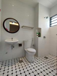 丹那拉打Cameron Lovely Cottage 3 Rooms的一间带卫生间和水槽的浴室