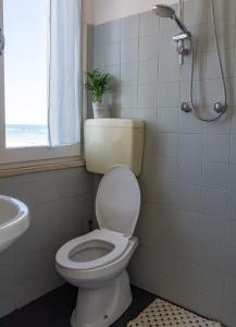 切塞纳蒂科Hotel Atlas的浴室配有卫生间、盥洗盆和淋浴。