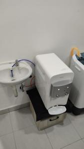 新邦安拨Surestay homestay的一间带卫生间和水槽的浴室