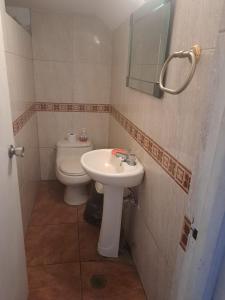 利马Amplio Departamento Residencial en La Molina的一间带水槽和卫生间的浴室