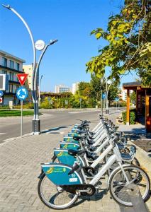 萨图恩Casa Ovi的停在街道旁的一排自行车