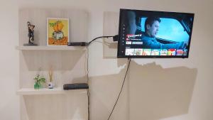 乌斯怀亚Abrazo Fueguino: calido comodo y centrico -WiFi的挂在墙上的平面电视