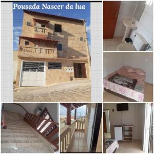 圣托梅-达斯莱特拉斯Pousada Nascer da Lua的房屋和房间照片的拼合