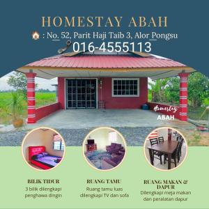 HomeStay Abah Alor Pongsu的一张传单,用于举办家庭式屋 ⁇ 活动,并设有一个凉亭