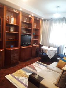 里约热内卢Aconchego da te的带沙发和电视的客厅