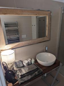 格拉多EXCELSIOR 10 - Luxury apartment的一间带水槽和镜子的浴室