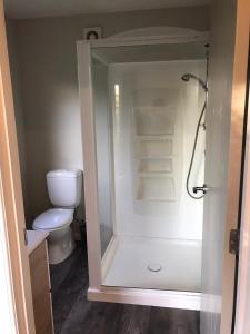 玛普瓦Private Guest House的带淋浴和卫生间的浴室