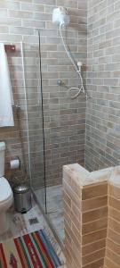 尼泰罗伊Pousada Charitas Saint Malo的带淋浴和卫生间的浴室