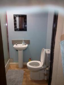 赫尔St George's hotel的一间带卫生间和水槽的浴室