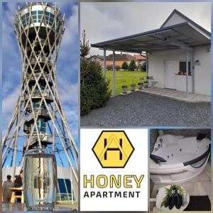 伦达瓦Honey Apartment Lendava的蜂蜜实验和蜂蜜公寓相伴的图片