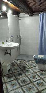 圣克鲁斯德拉塞罗斯Casa Rural Barangua en el Pirineo Aragonés的浴室配有盥洗盆、卫生间和盥洗盆。
