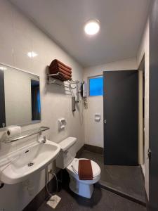 巴东马士力Perdana Serviced Apartment & Resorts的浴室配有白色卫生间和盥洗盆。