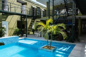 圣玛尔塔OASIS TROPICAL HOTEL的一座棕榈树游泳池