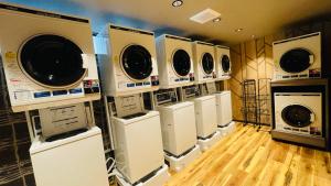 宫崎青岛太阳阁格兰蒂亚路线酒店的客房内的一套洗衣机和烘干机