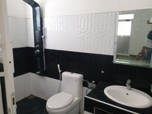 卡特勒格默Relax Lake View Resort的浴室配有白色卫生间和盥洗盆。