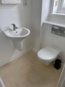 大雅茅斯Yare Quays River View的白色的浴室设有卫生间和水槽。