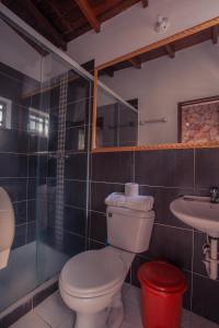 麦德林Hotel Palma De Sevilla的一间带卫生间和水槽的浴室