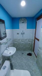 图利凯尔Patlekhet Eco Farmhouse的浴室配有白色卫生间和盥洗盆。