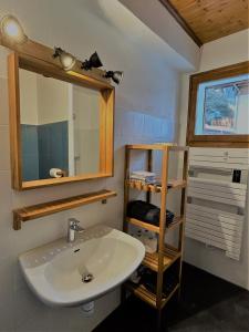 沙泰勒Appartement EDELWEISS的一间带水槽和镜子的浴室