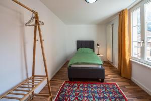 阿尔特多夫Schützenmatt Ferienwohnung的小卧室设有一张床和梯子