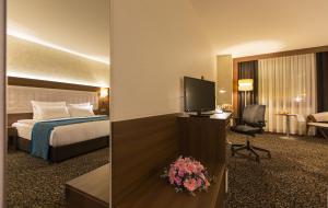 加济安泰普泰穆尔大陆酒店的酒店客房,配有床和电视