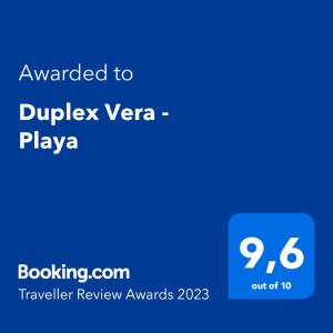 Duplex Vera - Playa的证书、奖牌、标识或其他文件