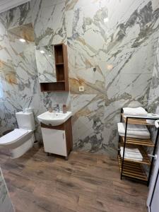 KostinbrodElegant and cozy room ARAKS的一间带水槽和卫生间的浴室