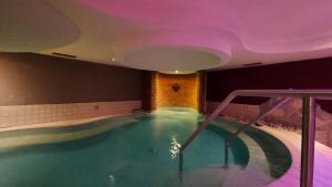 科马诺泰梅安格鲁酒店的紫色天花板的酒店游泳池