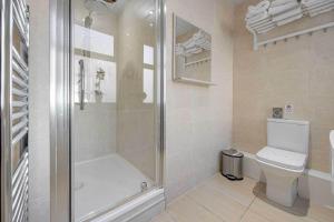 福尔柯克Craignish Apartments的带淋浴和卫生间的浴室