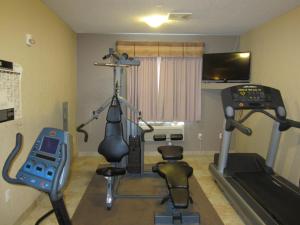纳尔逊堡纳尔逊堡湖景酒店&度假村的一间设有健身房的房间,配有两台跑步机和跑步机