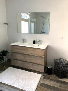 Koewacht't stippie的一间带水槽和镜子的浴室