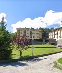 拉莫利纳La Molina - acogedor apartamento cerca de las pistas de esquí的一座树屋前的公园