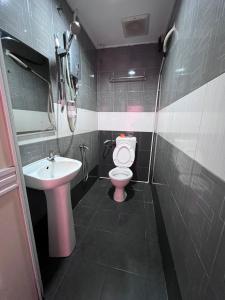 克提HOTEL RAUDHAH Kerteh的一间带卫生间和水槽的浴室