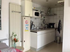奈弗达尔Dekker的小厨房配有冰箱和微波炉。
