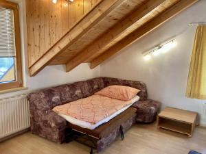 沃尔特湖畔韦尔登Appartement Mittagskogel的客厅配有沙发和1张床